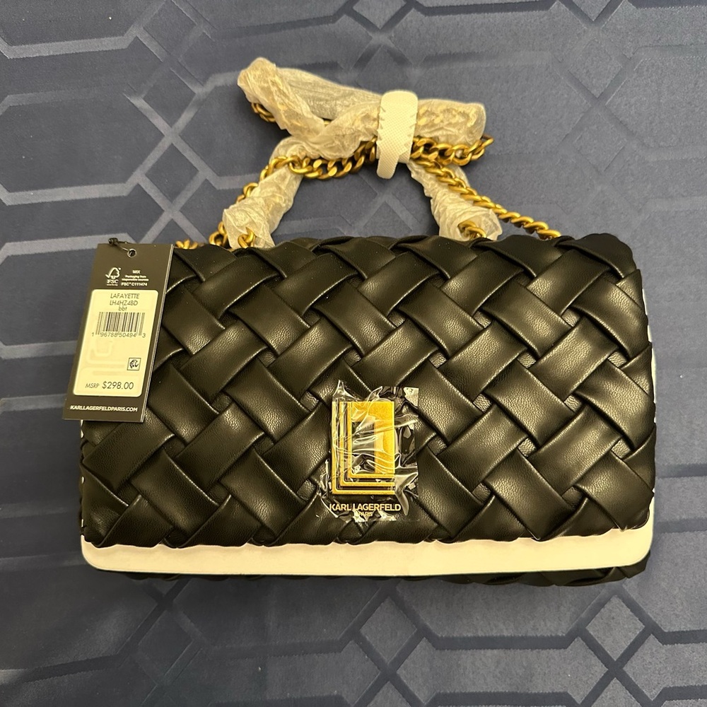 Karl Lagerfeld Black Small Woven Women's Bag